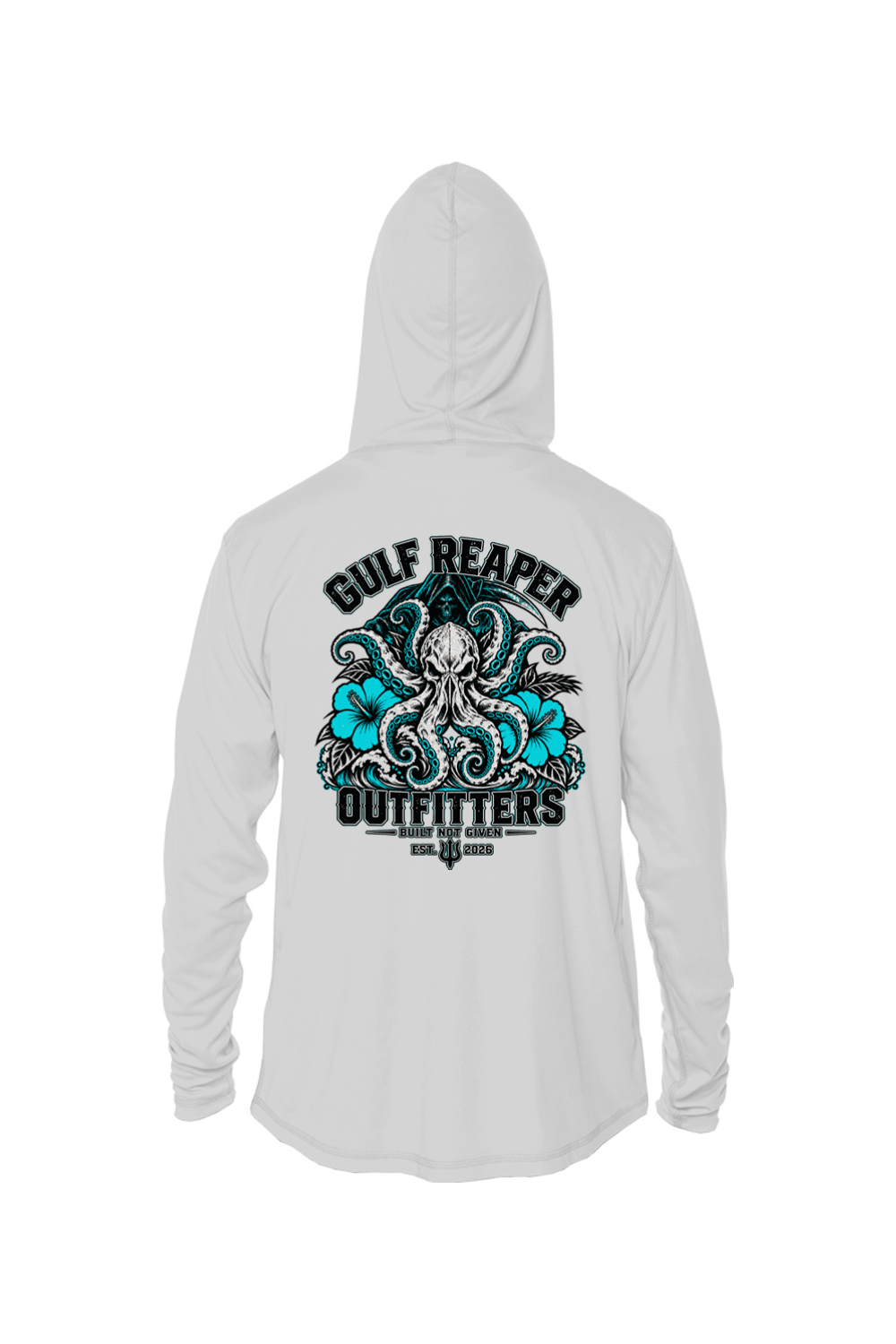 Kraken’s Grip Kids’ Solar Hoodie – Gulf Teal Print