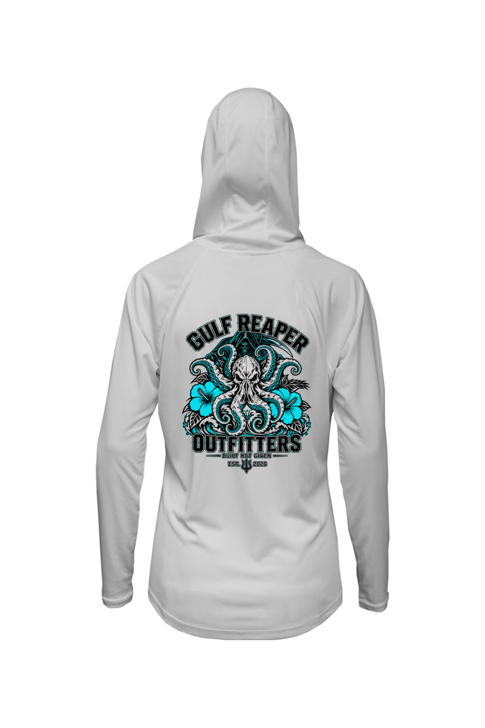 Kraken’s Grip Women’s Solar Hoodie – Aqua Print
