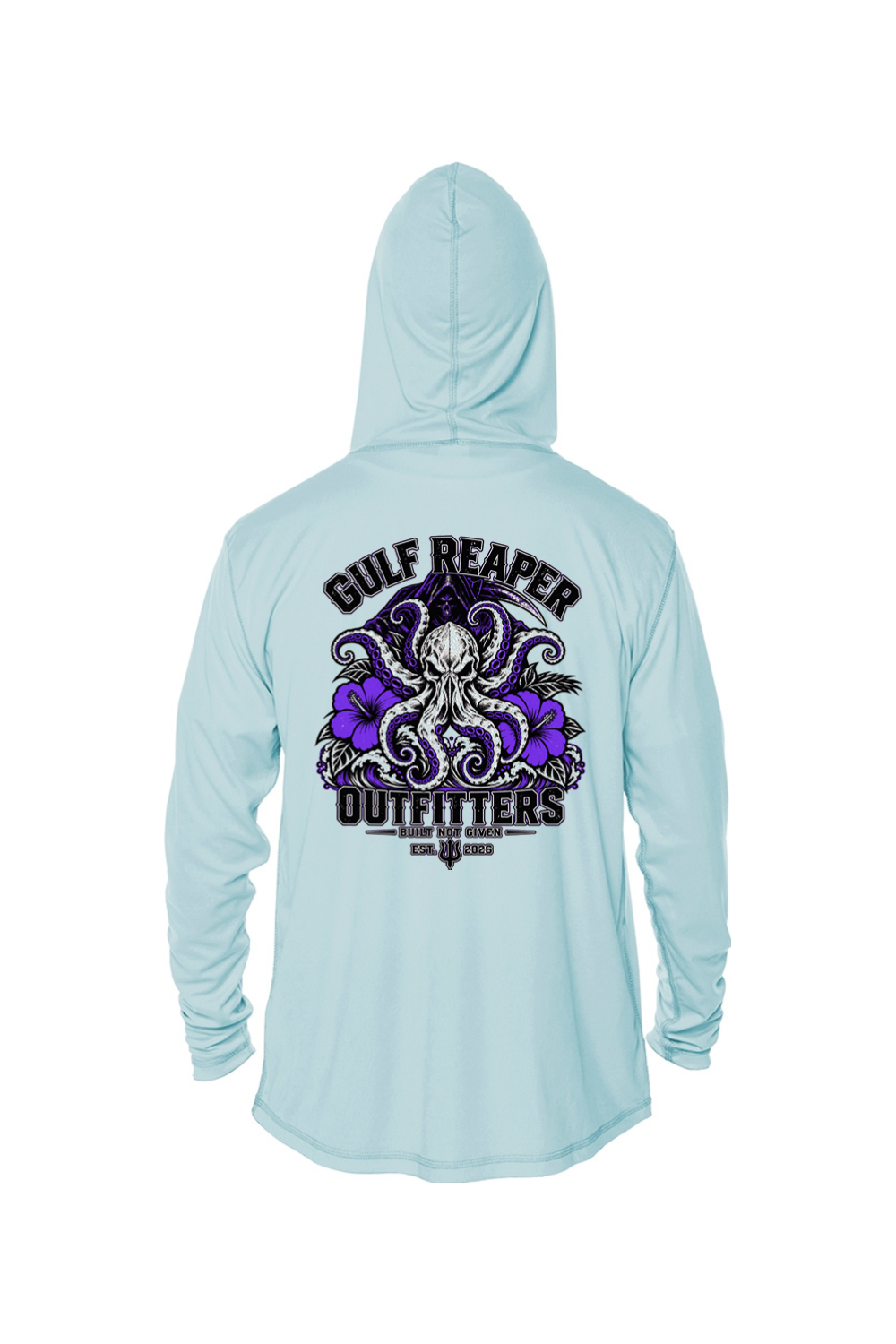 Kraken’s Grip Kids’ Solar Hoodie – Royal Purple Print