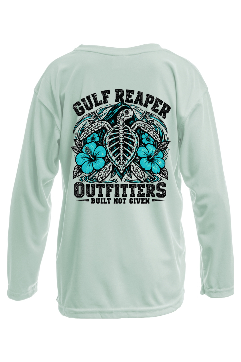 Ancient Tide Kids’ Solar Long Sleeve – Gulf Teal Print
