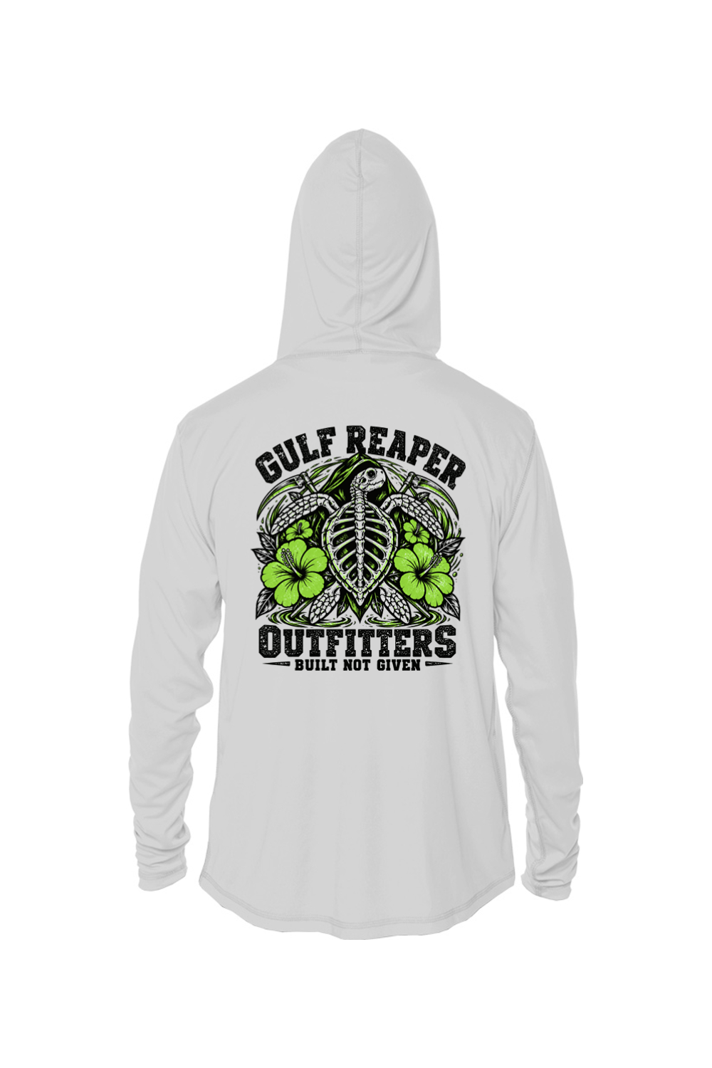 Ancient Tide Kids’ Solar Hoodie – Lime Green Print
