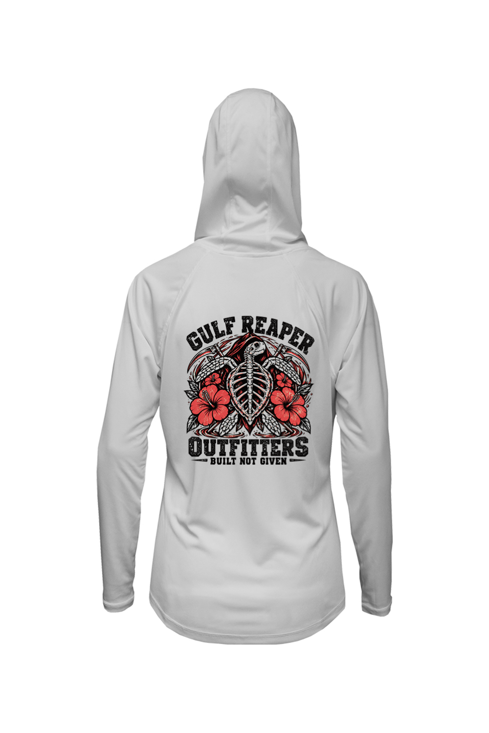Ancient Tide Women’s Solar Hoodie – Coral Red Print