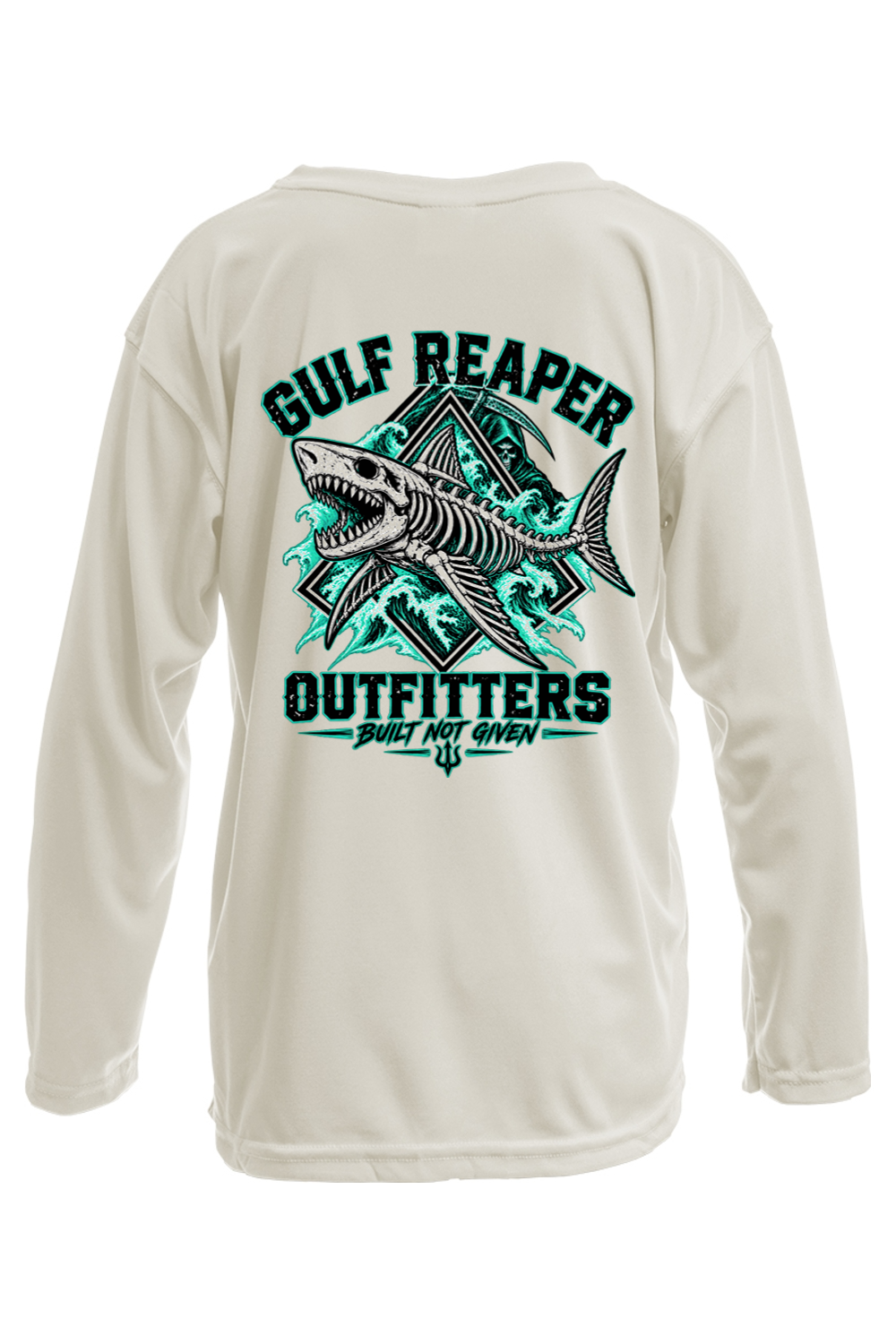 Death Current Kids’ Solar Long Sleeve – Sea Green Print