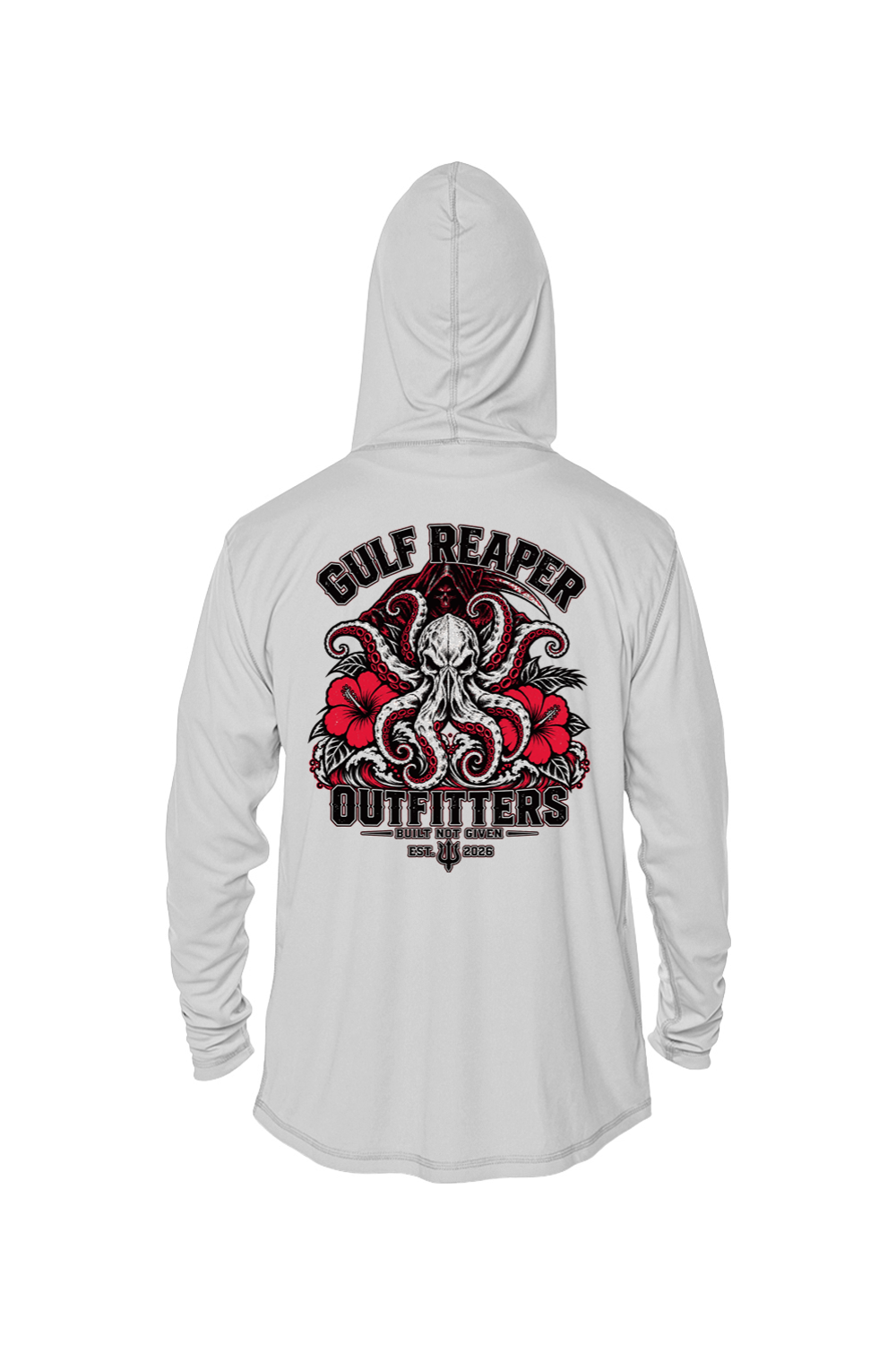 Kraken’s Grip Solar Hoodie – Crimson Print