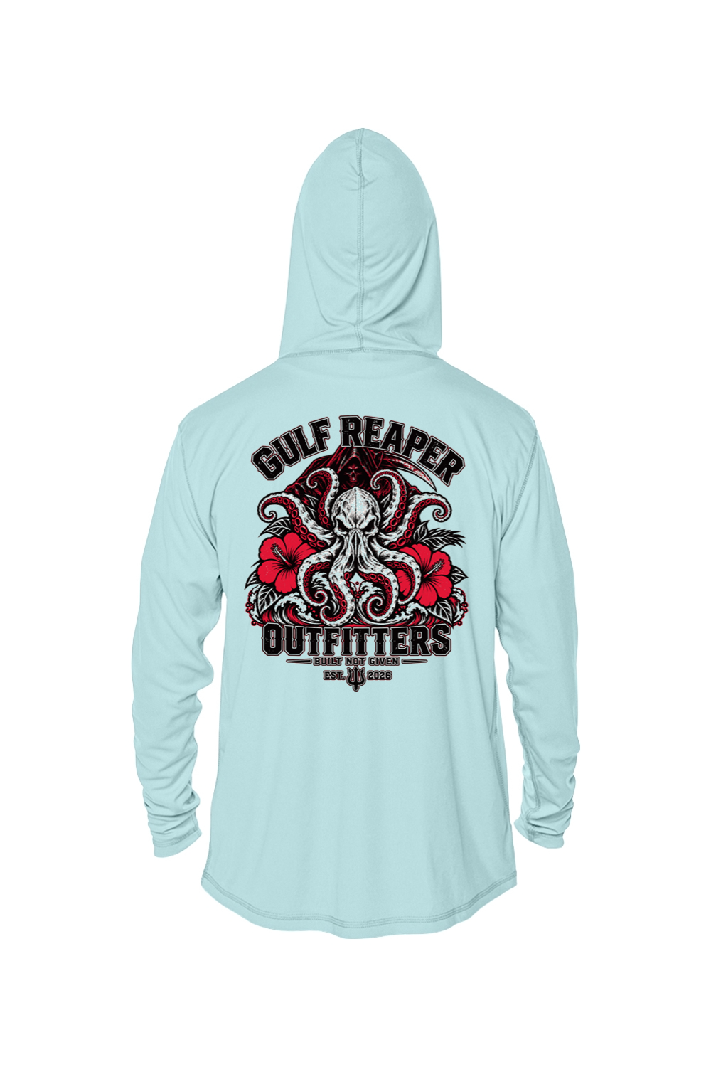 Kraken’s Grip Solar Hoodie – Crimson Print