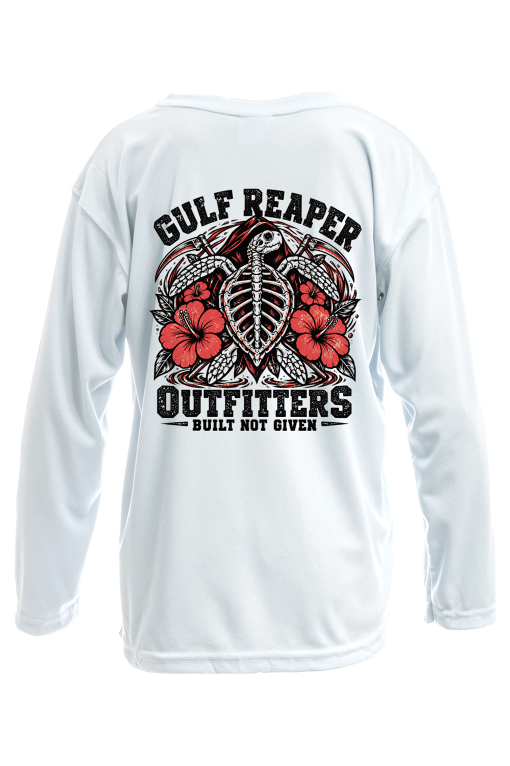 Ancient Tide Kids’ Solar Long Sleeve – Coral Red Print