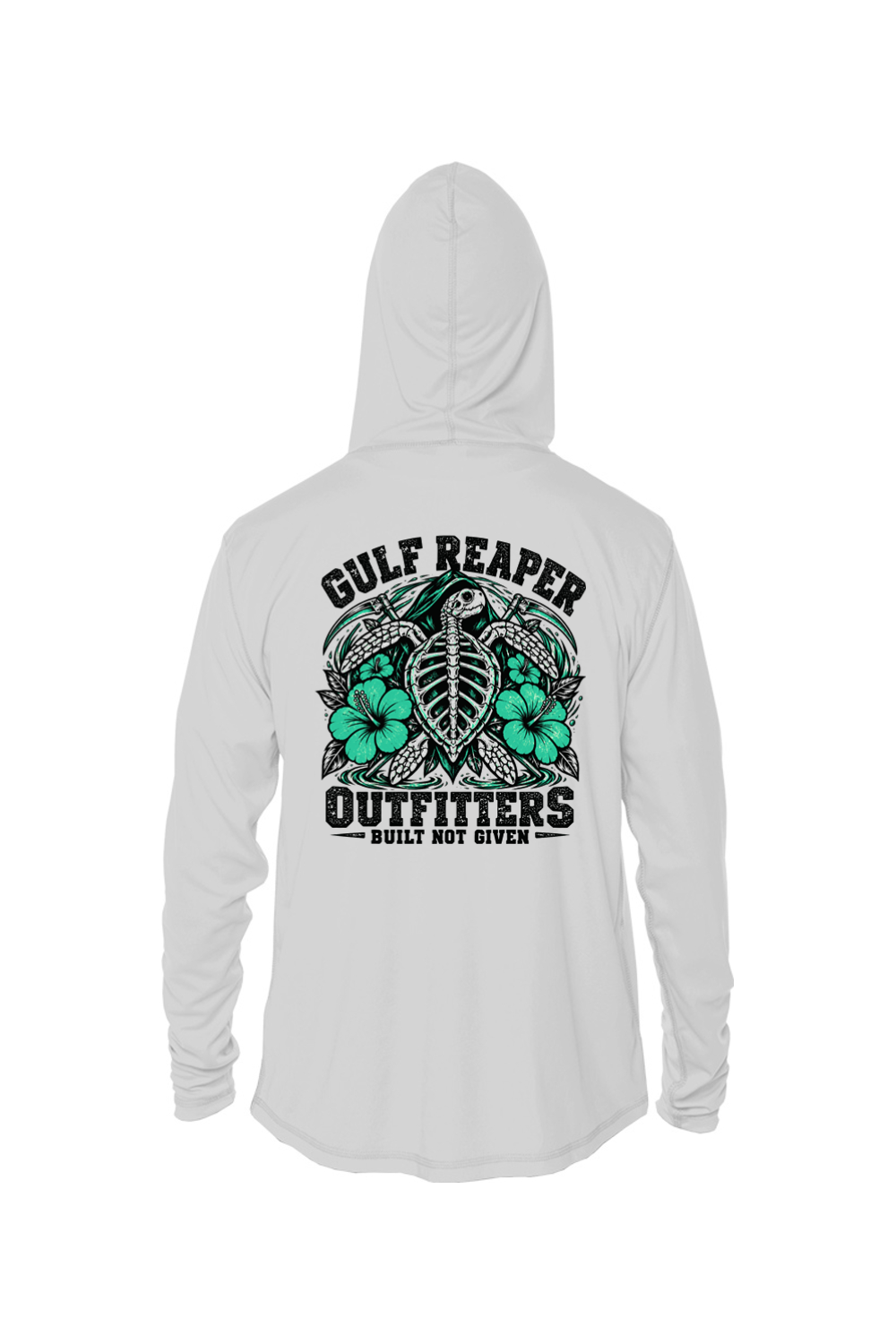 Ancient Tide Kids’ Solar Hoodie – Sea Green Print