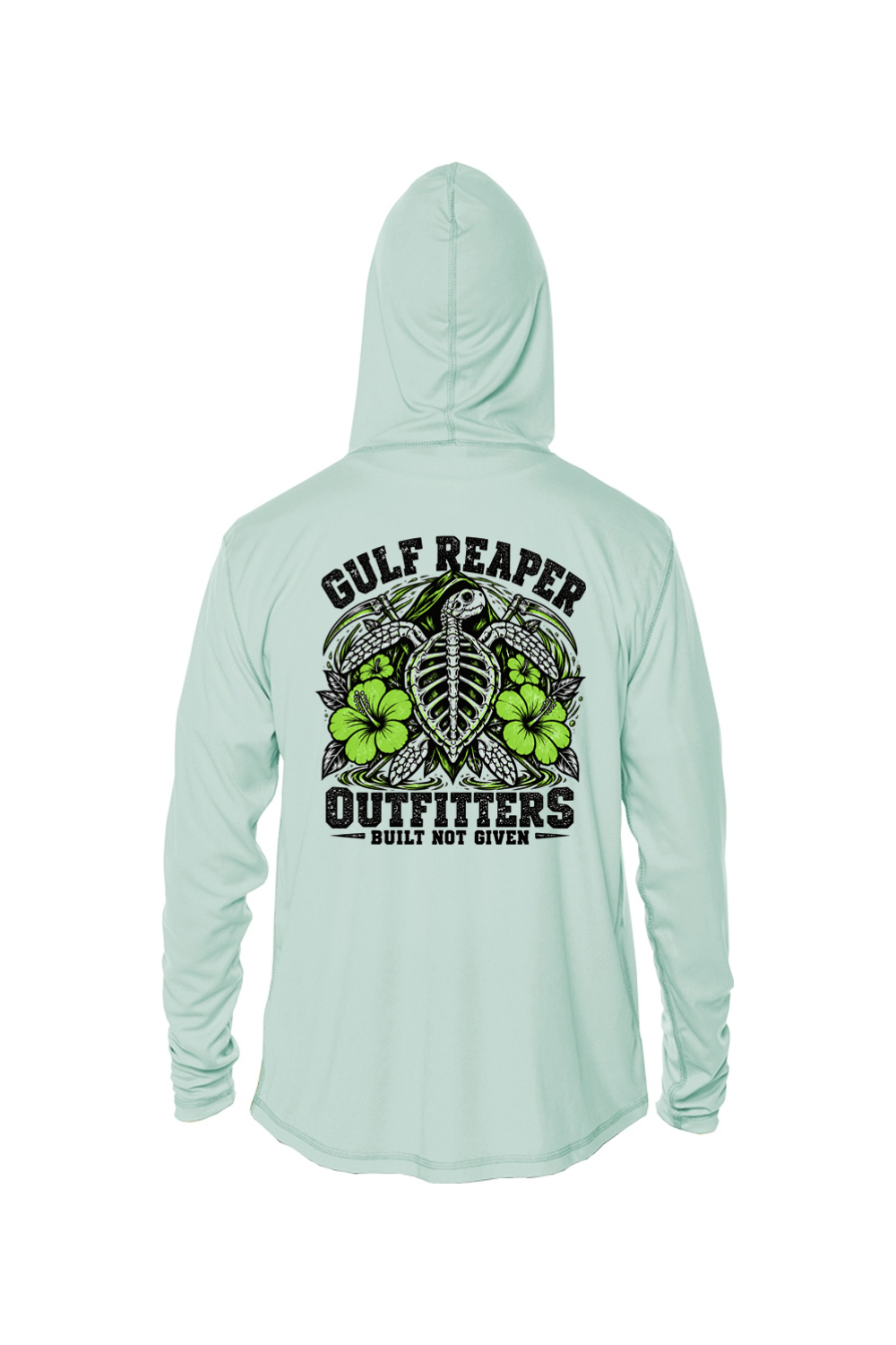 Ancient Tide Kids’ Solar Hoodie – Lime Green Print