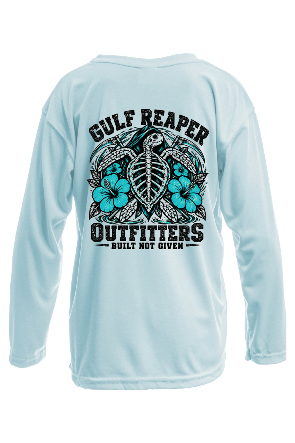 Ancient Tide Kids’ Solar Long Sleeve – Gulf Teal Print