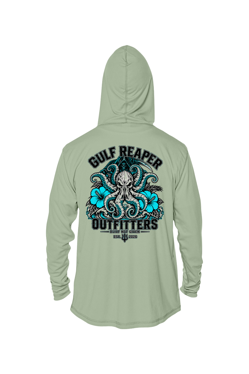 Kraken’s Grip Solar Hoodie – Aqua Print