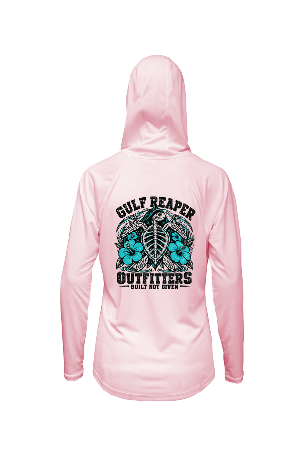 Ancient Tide Women’s Solar Hoodie – Gulf Teal Print