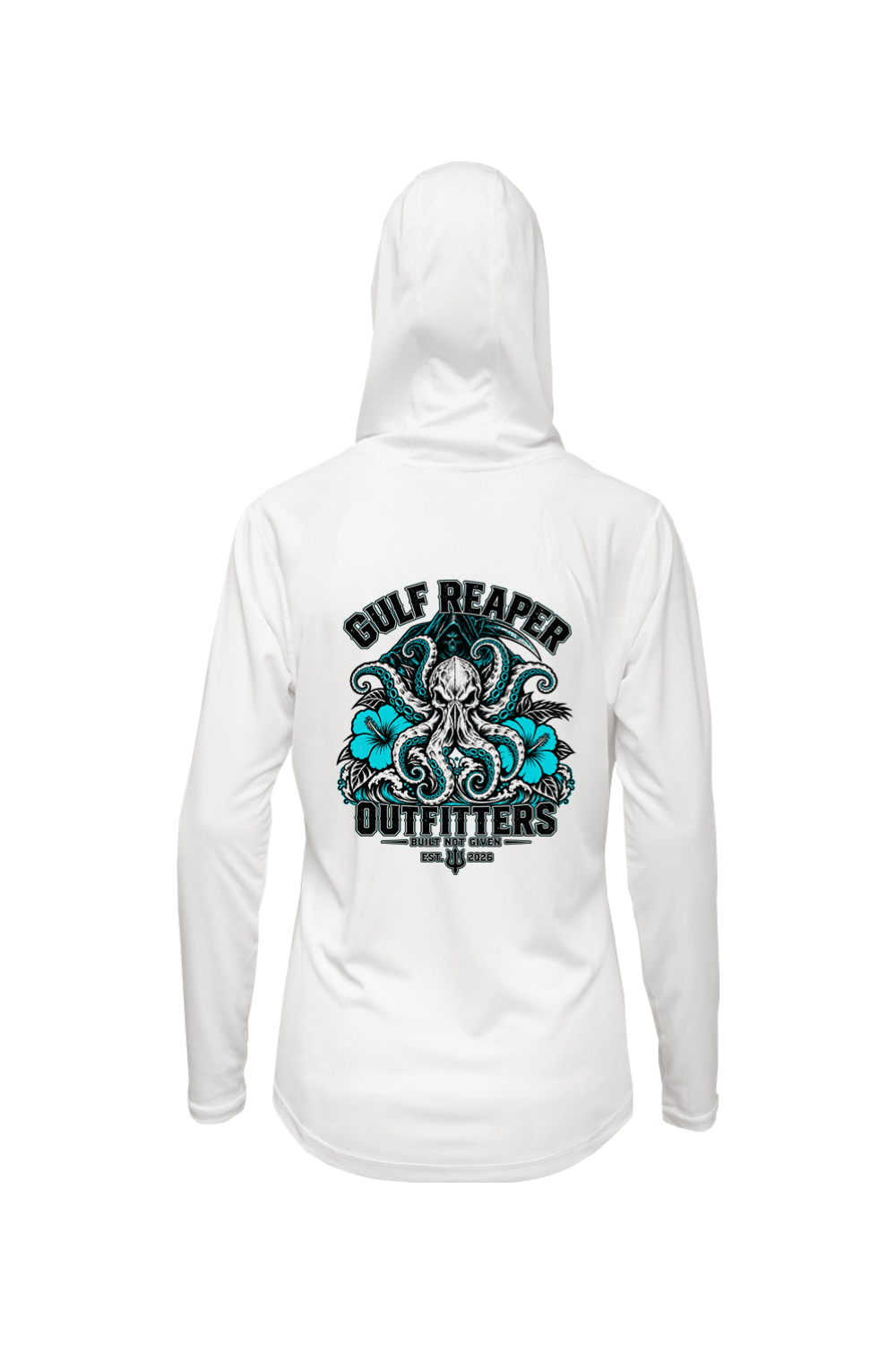Kraken’s Grip Women’s Solar Hoodie – Gulf Teal Print