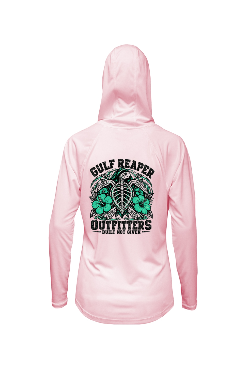 Ancient Tide Women’s Solar Hoodie – Sea Green Print