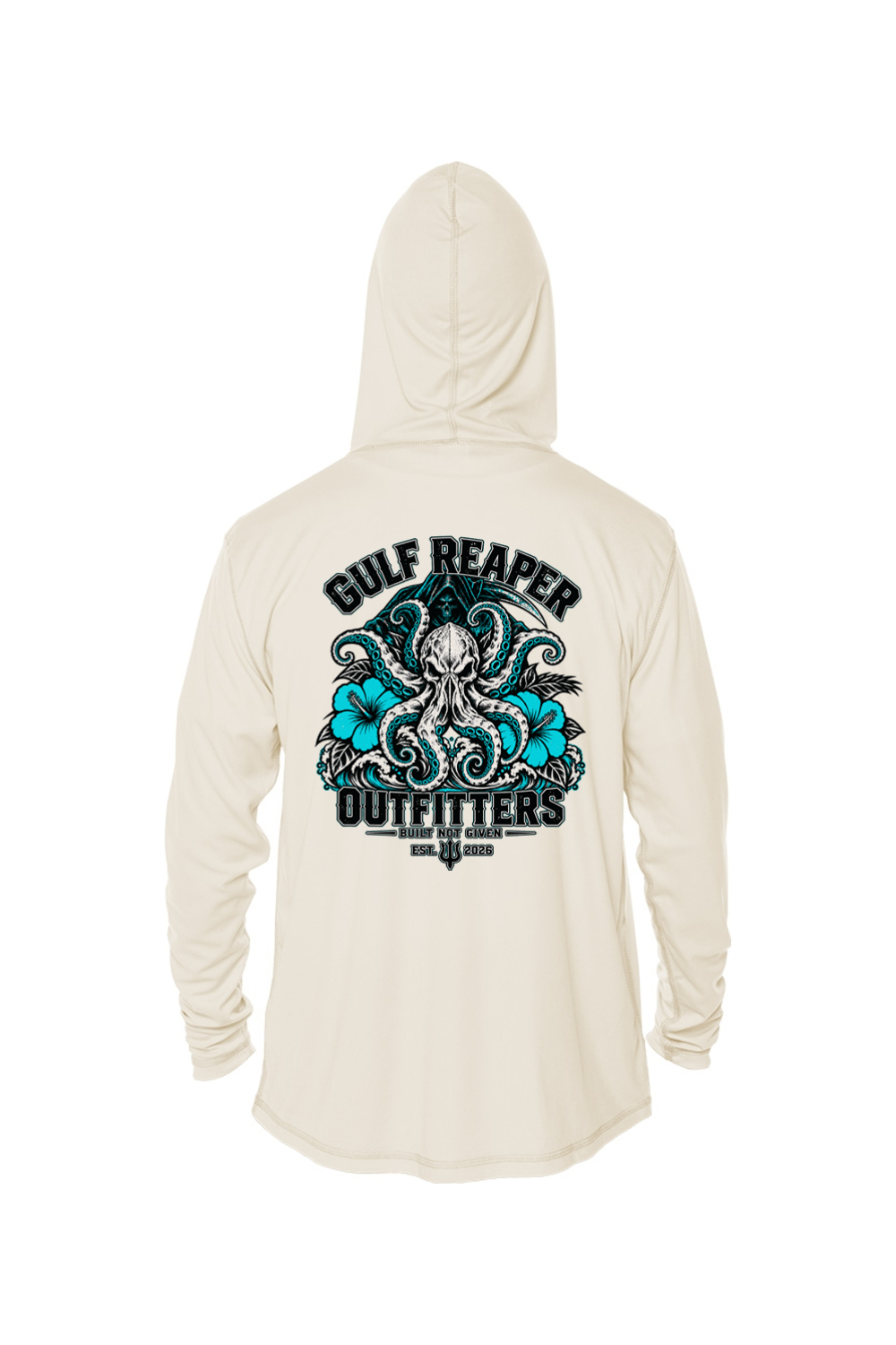Kraken’s Grip Kids’ Solar Hoodie – Gulf Teal Print
