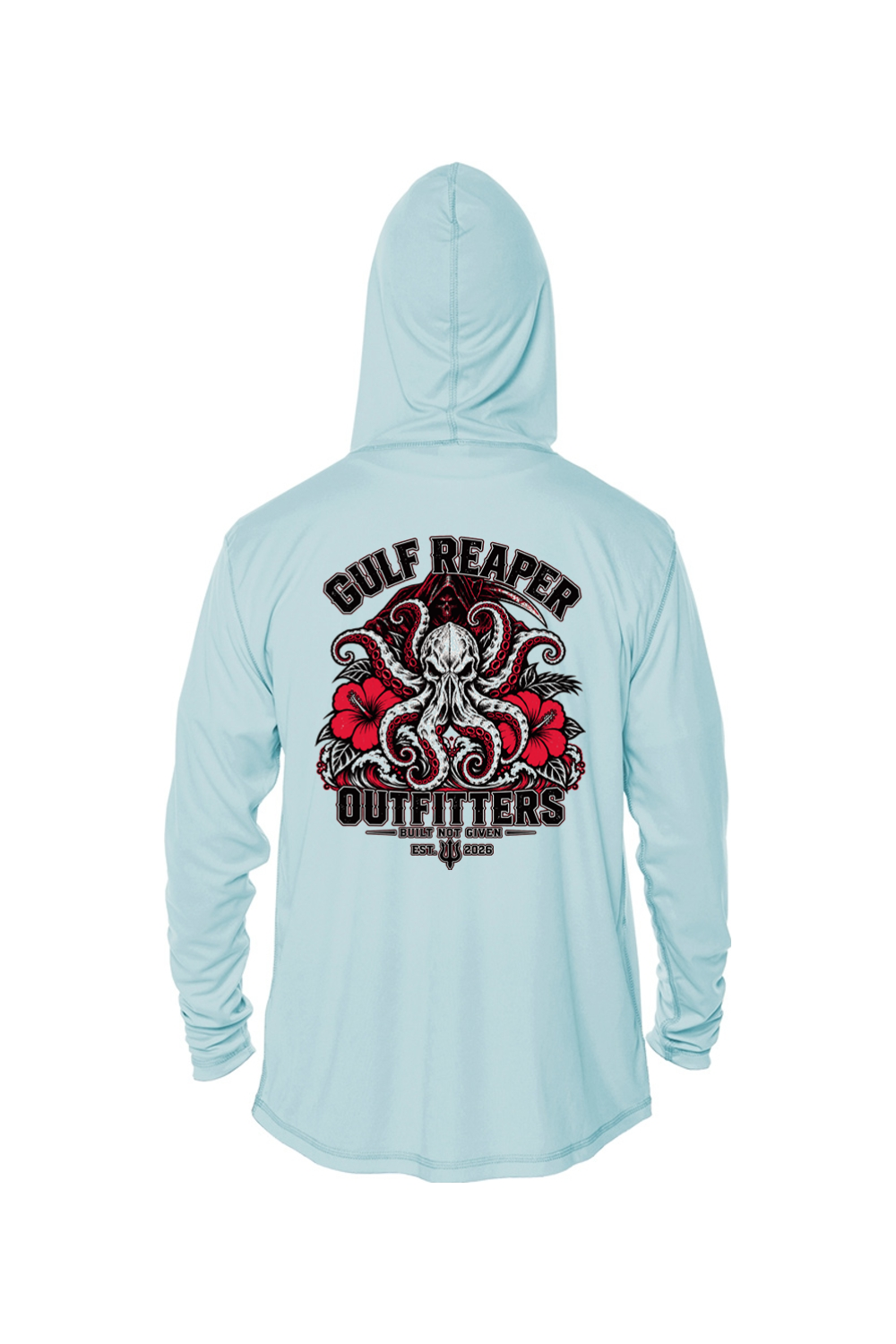 Kraken’s Grip Kids’ Solar Hoodie – Crimson Print