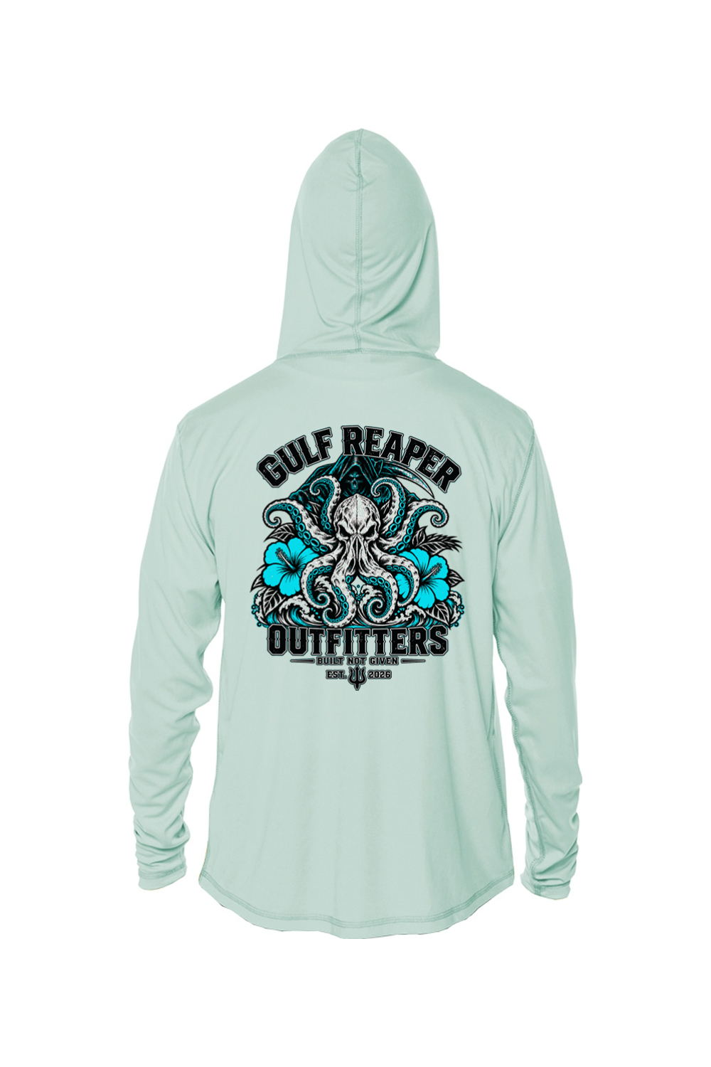 Kraken’s Grip Kids’ Solar Hoodie – Aqua Print