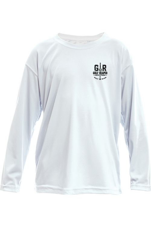 Ancient Tide Kids’ Solar Long Sleeve – Coral Red Print