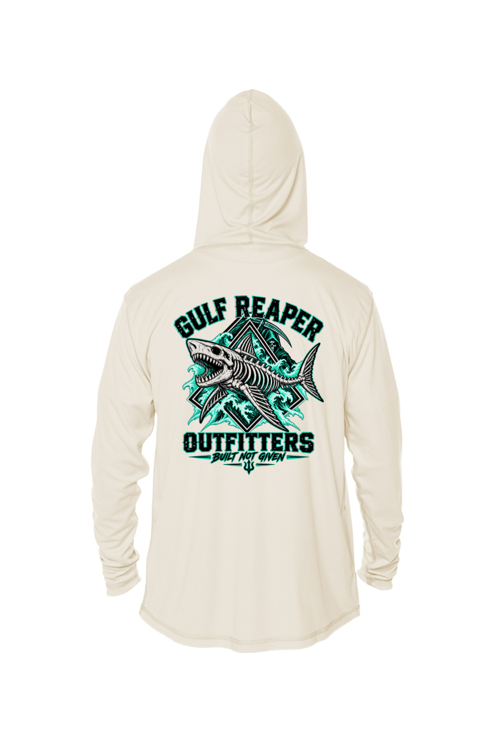 Death Current Kids’ Solar Hoodie – Sea Green Print