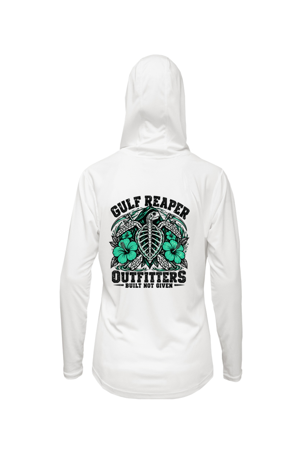 Ancient Tide Women’s Solar Hoodie – Sea Green Print