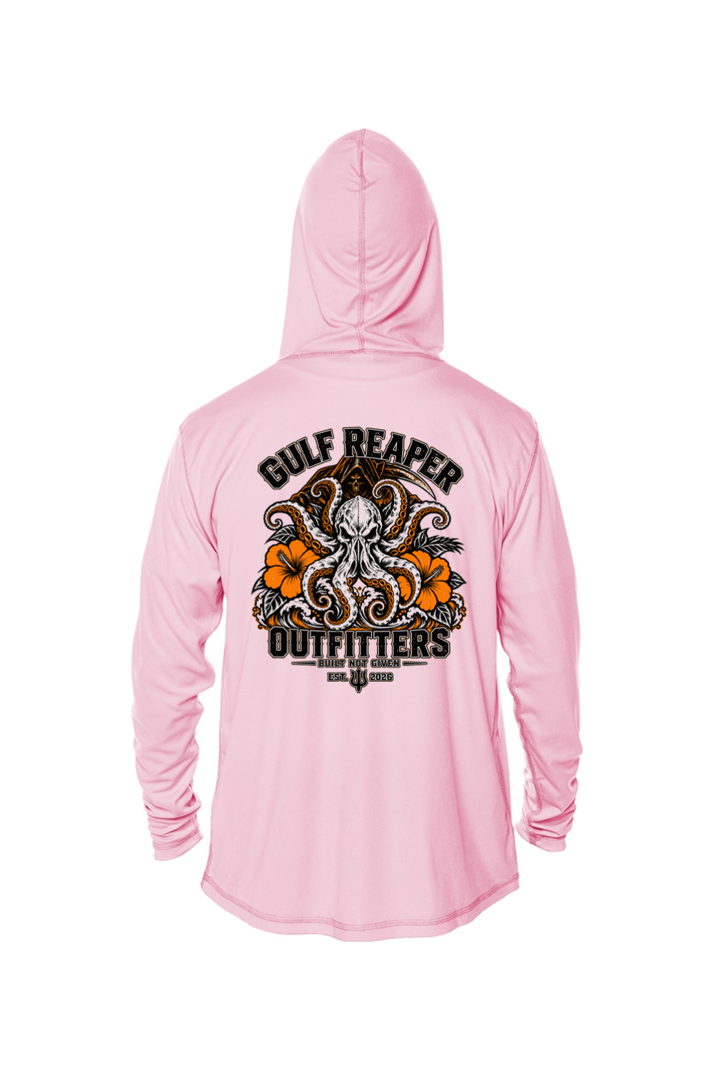 Kraken’s Grip Kids’ Solar Hoodie – Safety Orange Print