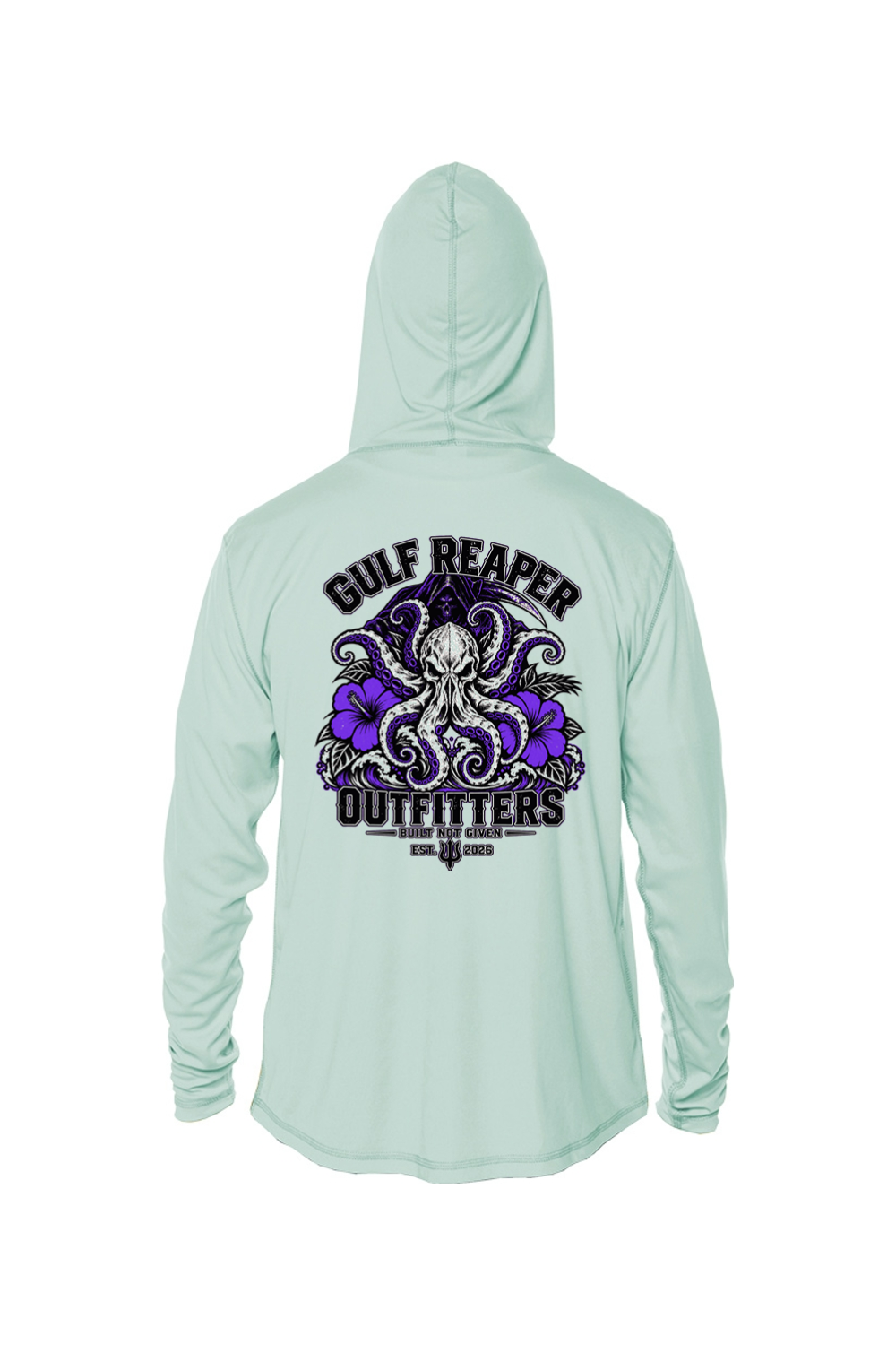 Kraken’s Grip Kids’ Solar Hoodie – Royal Purple Print