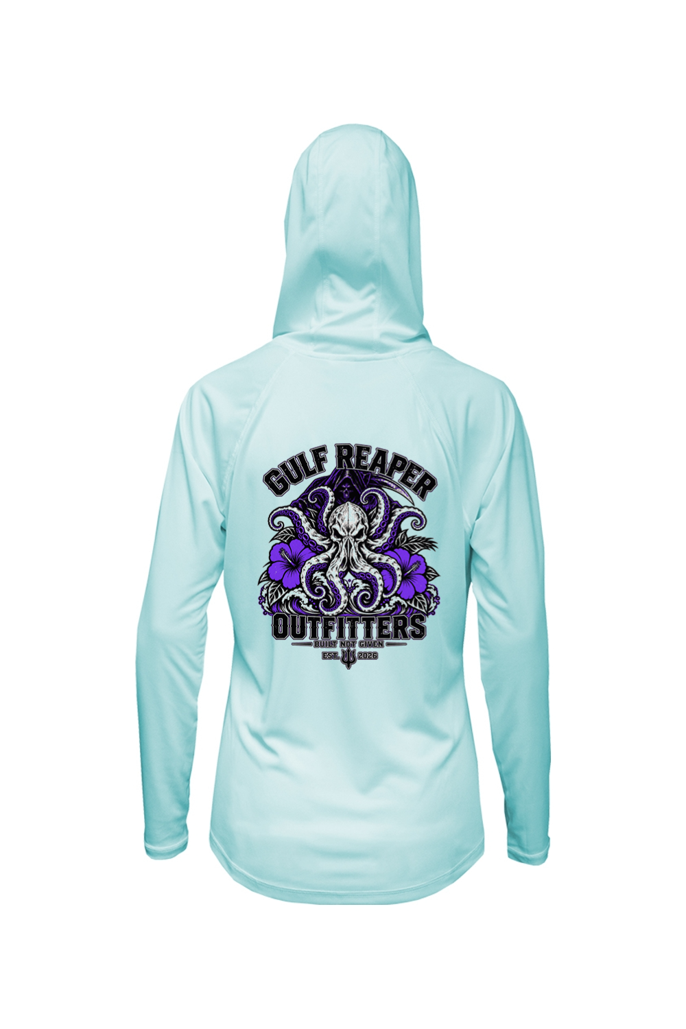 Kraken’s Grip Women’s Solar Hoodie – Royal Purple Print