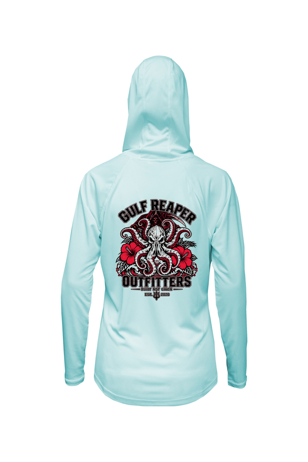 Kraken’s Grip Women’s Solar Hoodie – Crimson Print