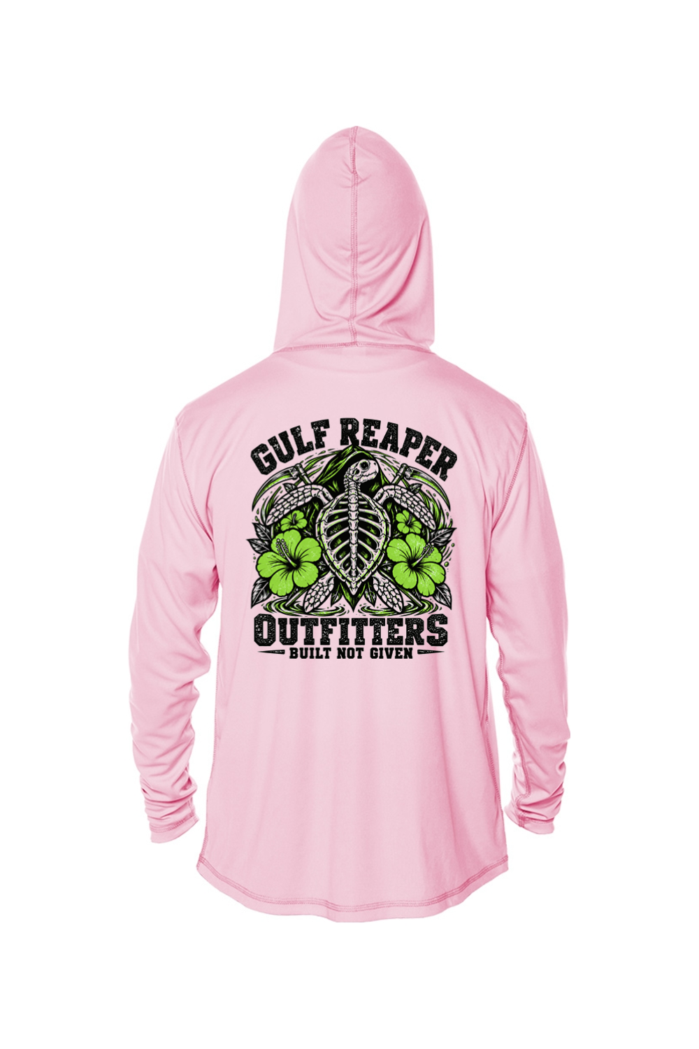 Ancient Tide Kids’ Solar Hoodie – Lime Green Print