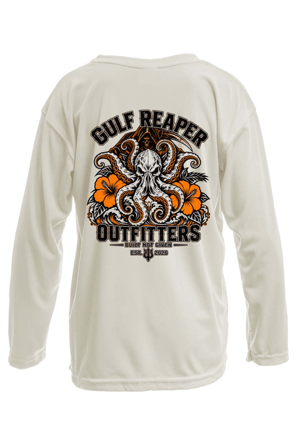Kraken’s Grip Kids’ Solar Long Sleeve – Safety Orange Print