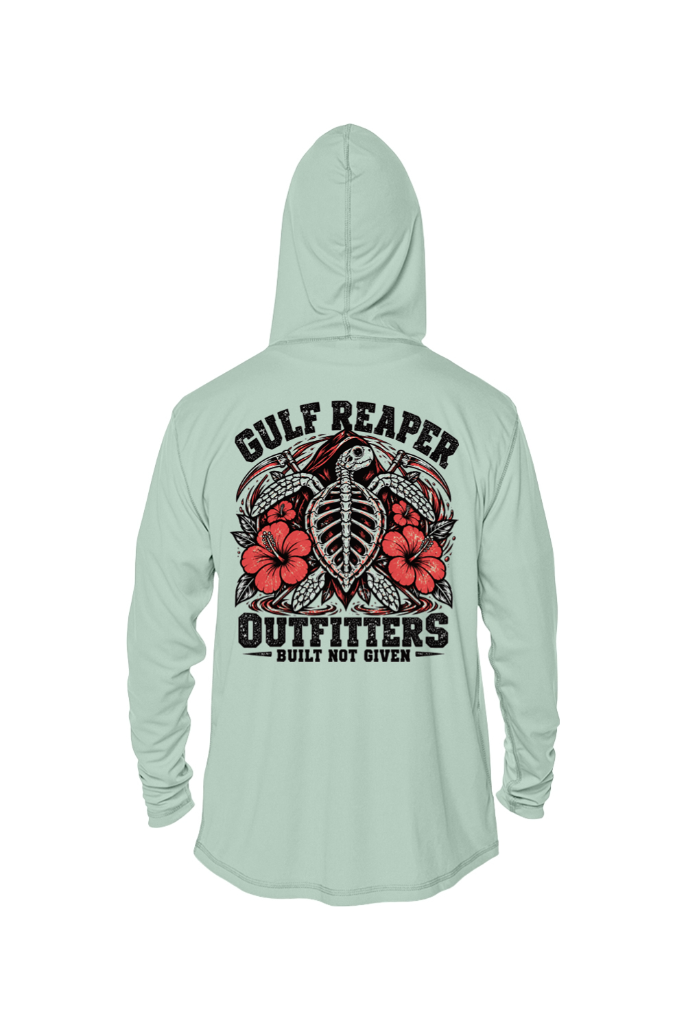 Ancient Tide Solar Hoodie – Coral Red Print