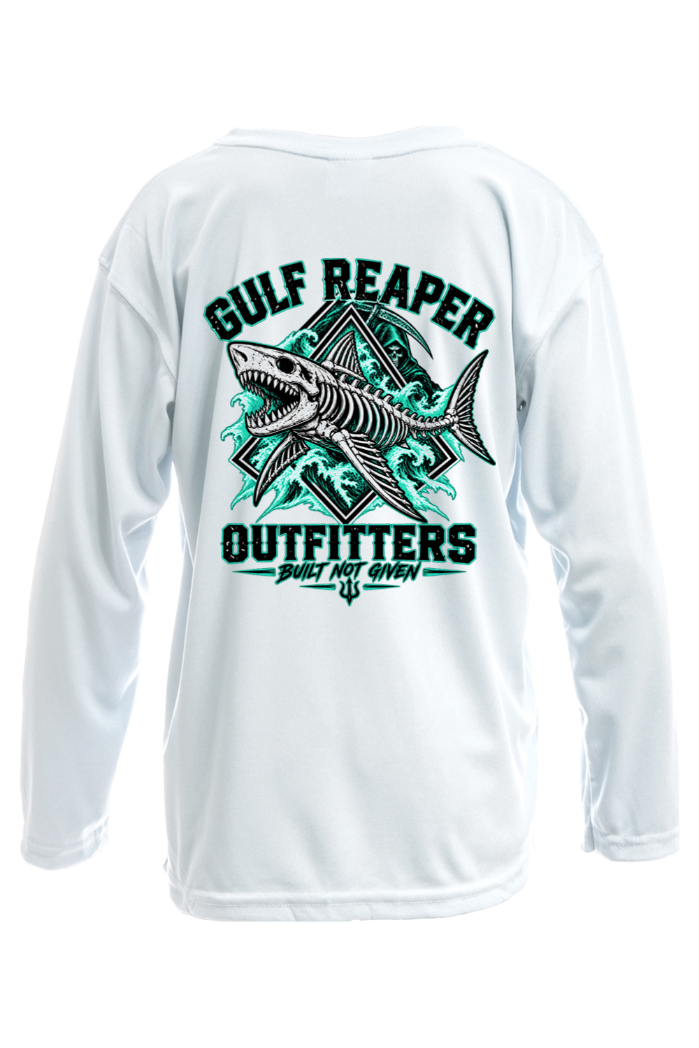 Death Current Kids’ Solar Long Sleeve – Sea Green Print