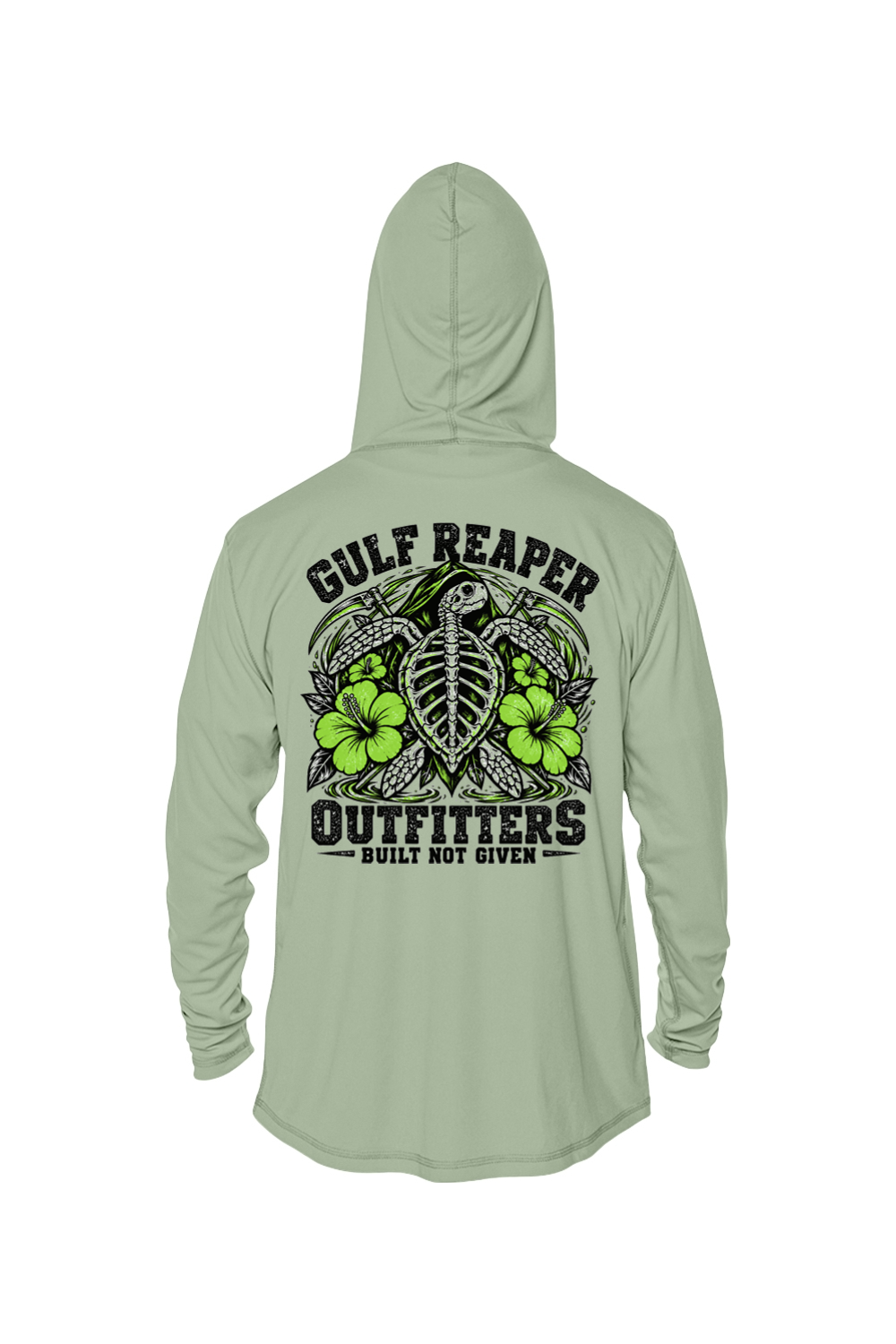 Ancient Tide Solar Hoodie – Lime Green Print