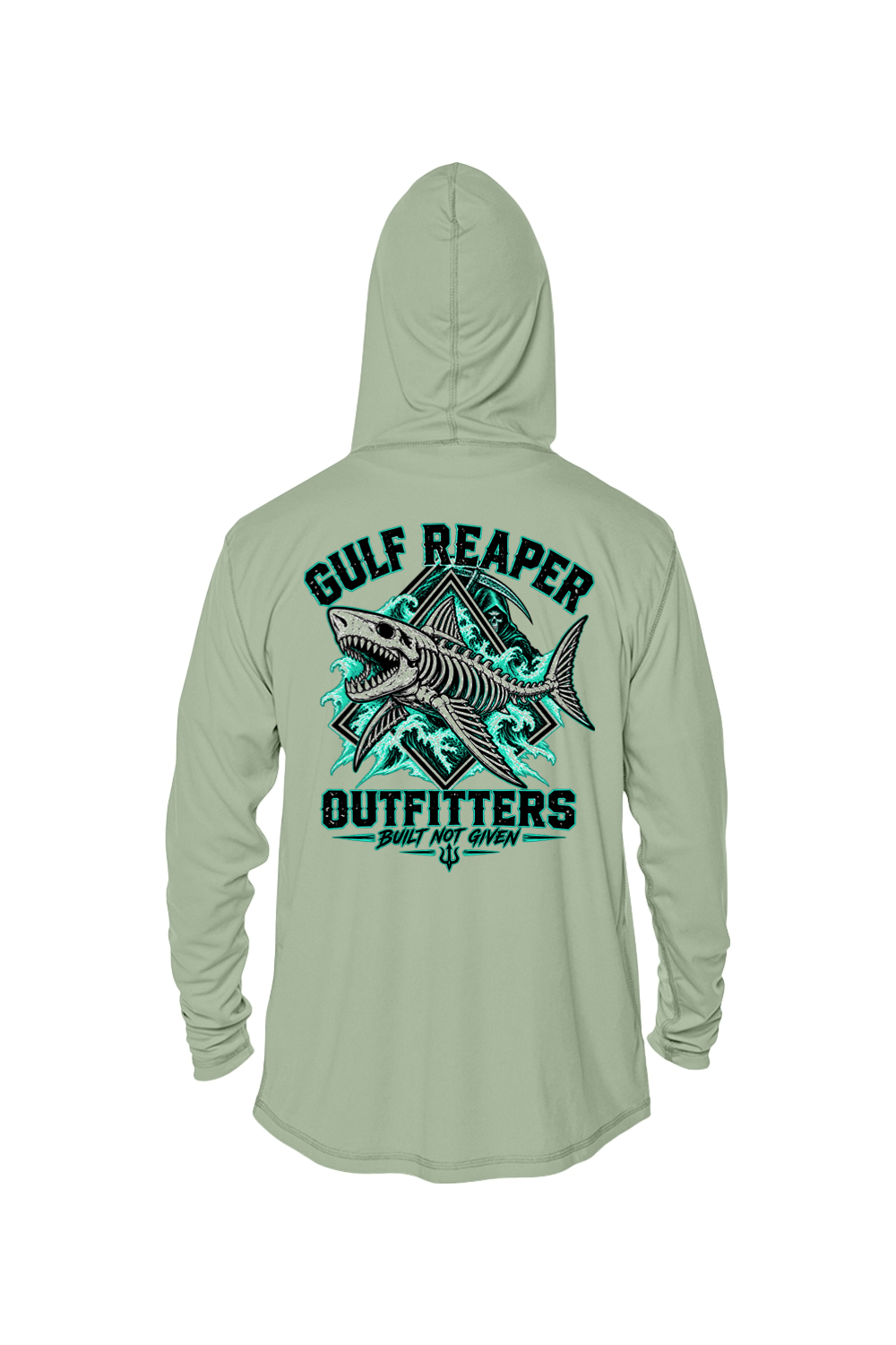 Death Current Solar Hoodie – Sea Green Print