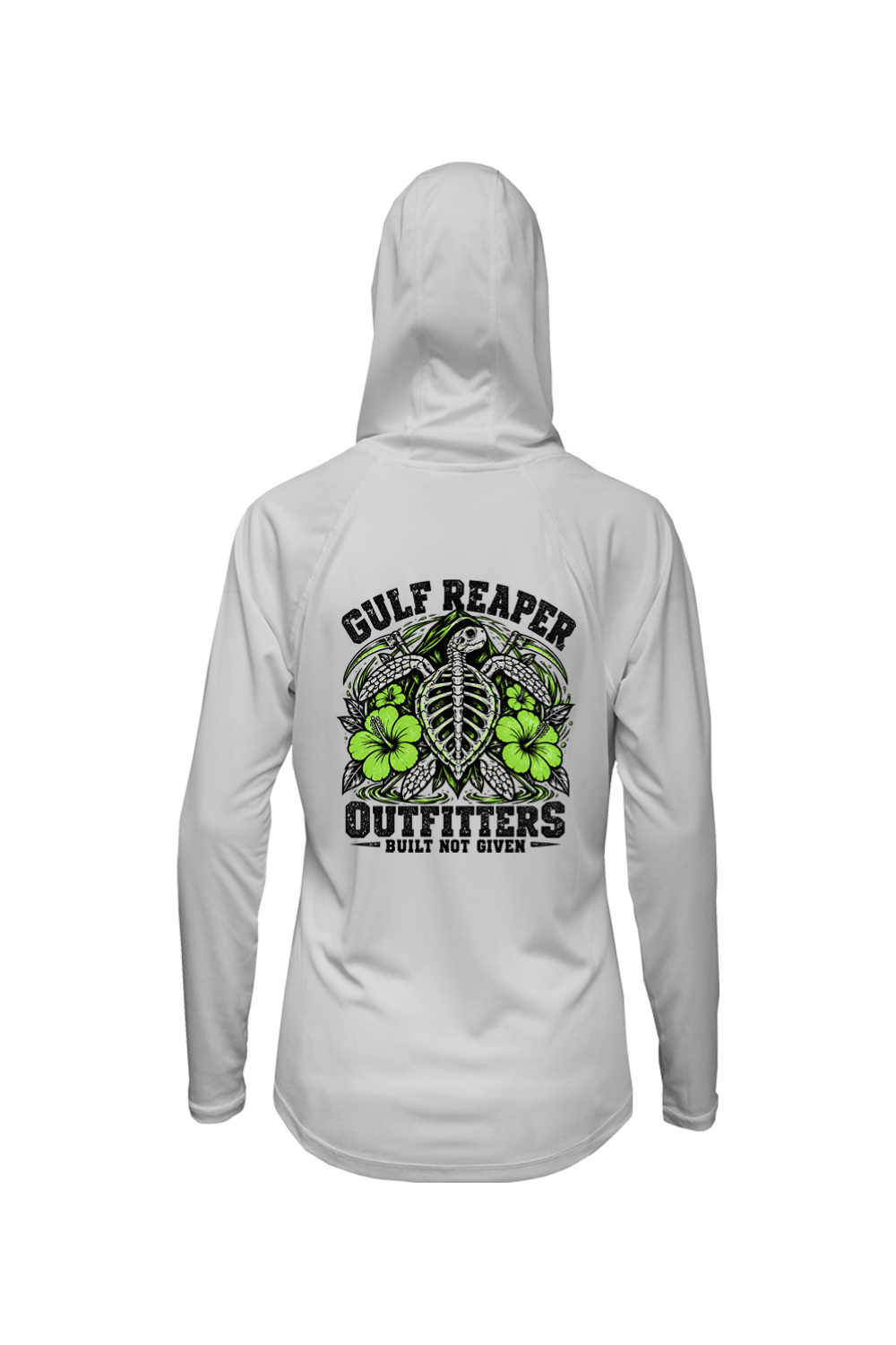 Ancient Tide Women’s Solar Hoodie – Lime Green Print