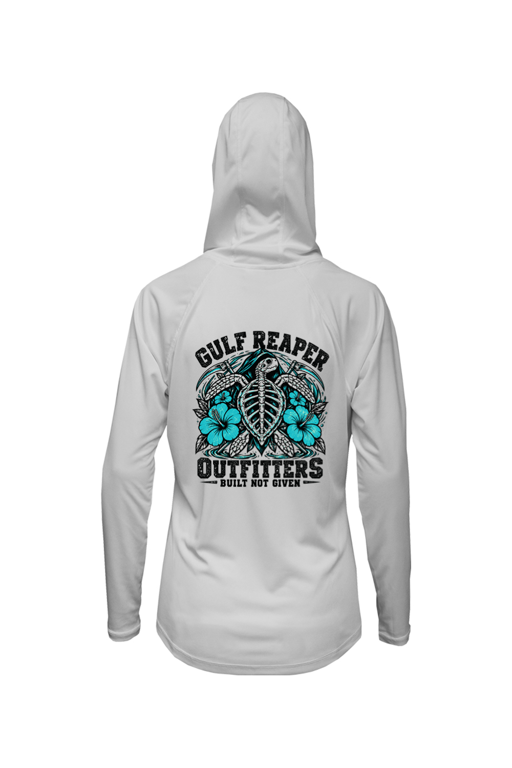 Ancient Tide Women’s Solar Hoodie – Gulf Teal Print