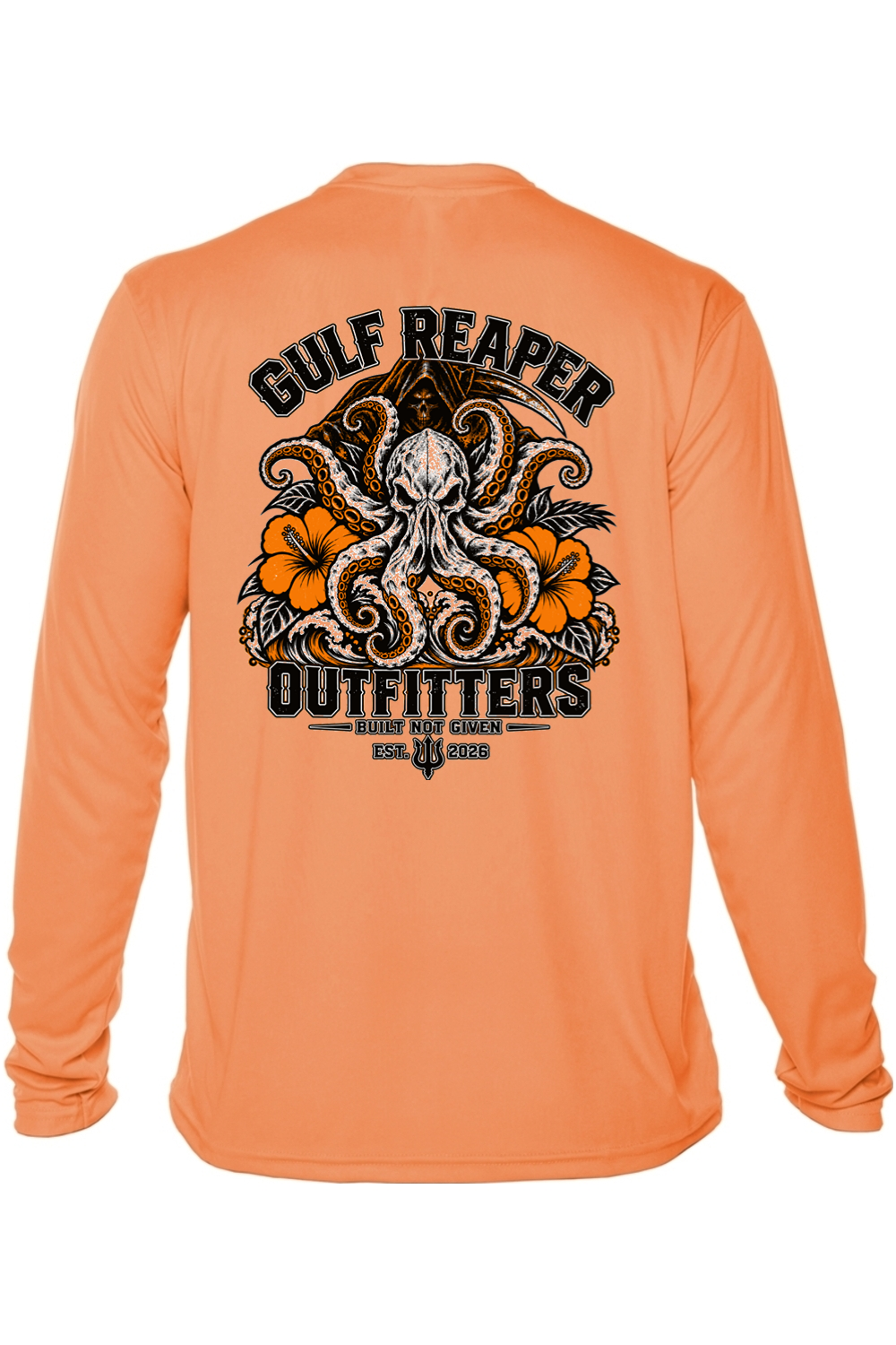 Kraken’s Grip Solar Long Sleeve – Safety Orange Print