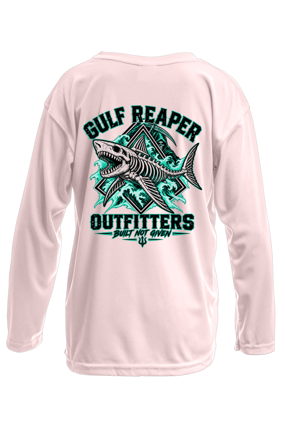Death Current Kids’ Solar Long Sleeve – Sea Green Print