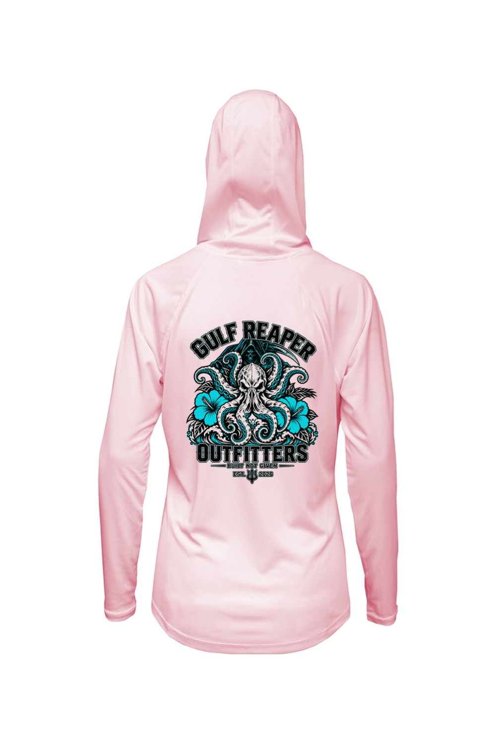 Kraken’s Grip Women’s Solar Hoodie – Gulf Teal Print