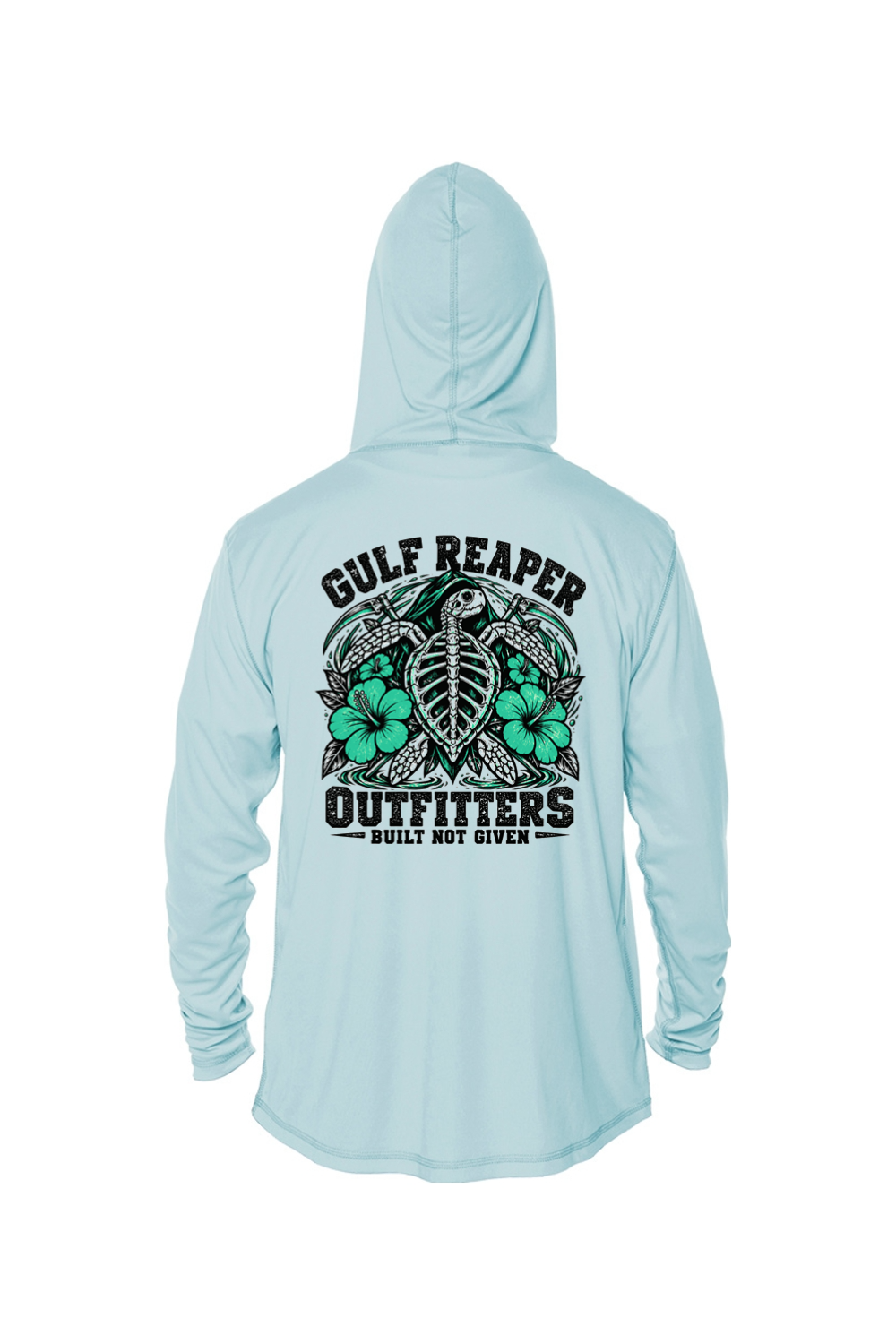 Ancient Tide Kids’ Solar Hoodie – Sea Green Print