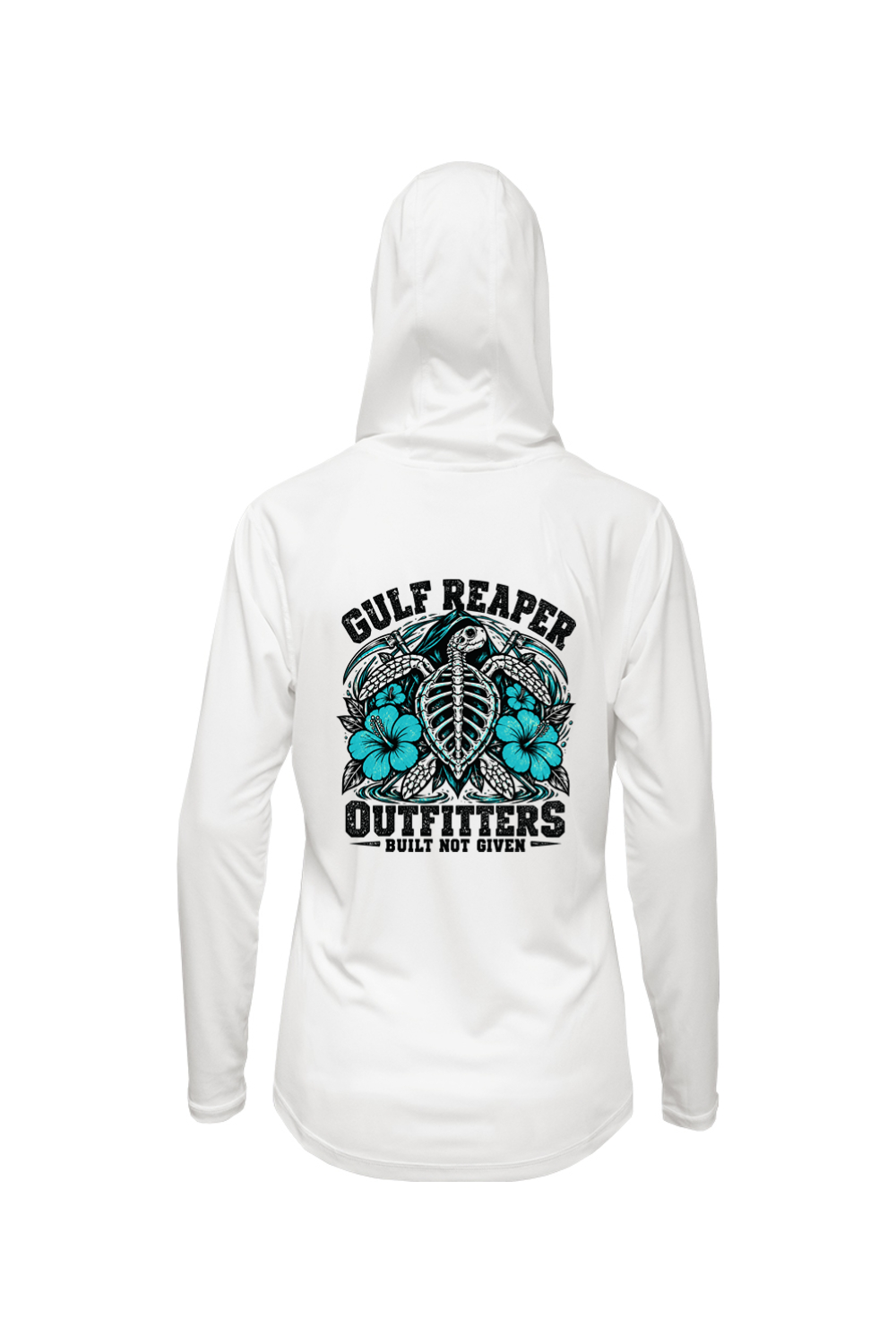 Ancient Tide Women’s Solar Hoodie – Gulf Teal Print