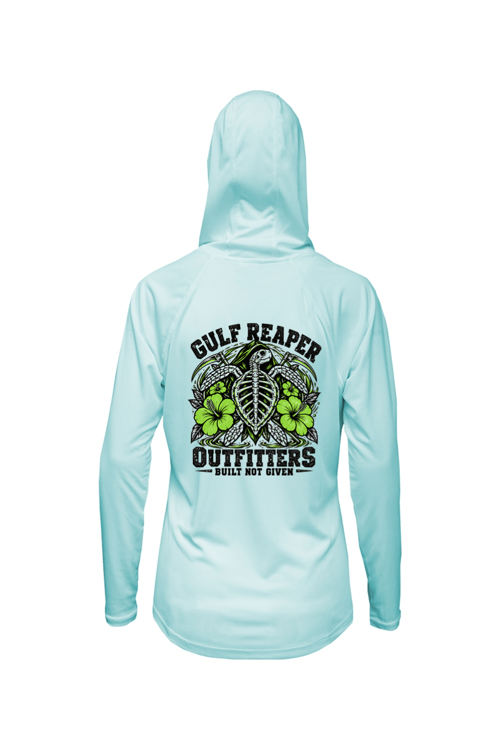 Ancient Tide Women’s Solar Hoodie – Lime Green Print
