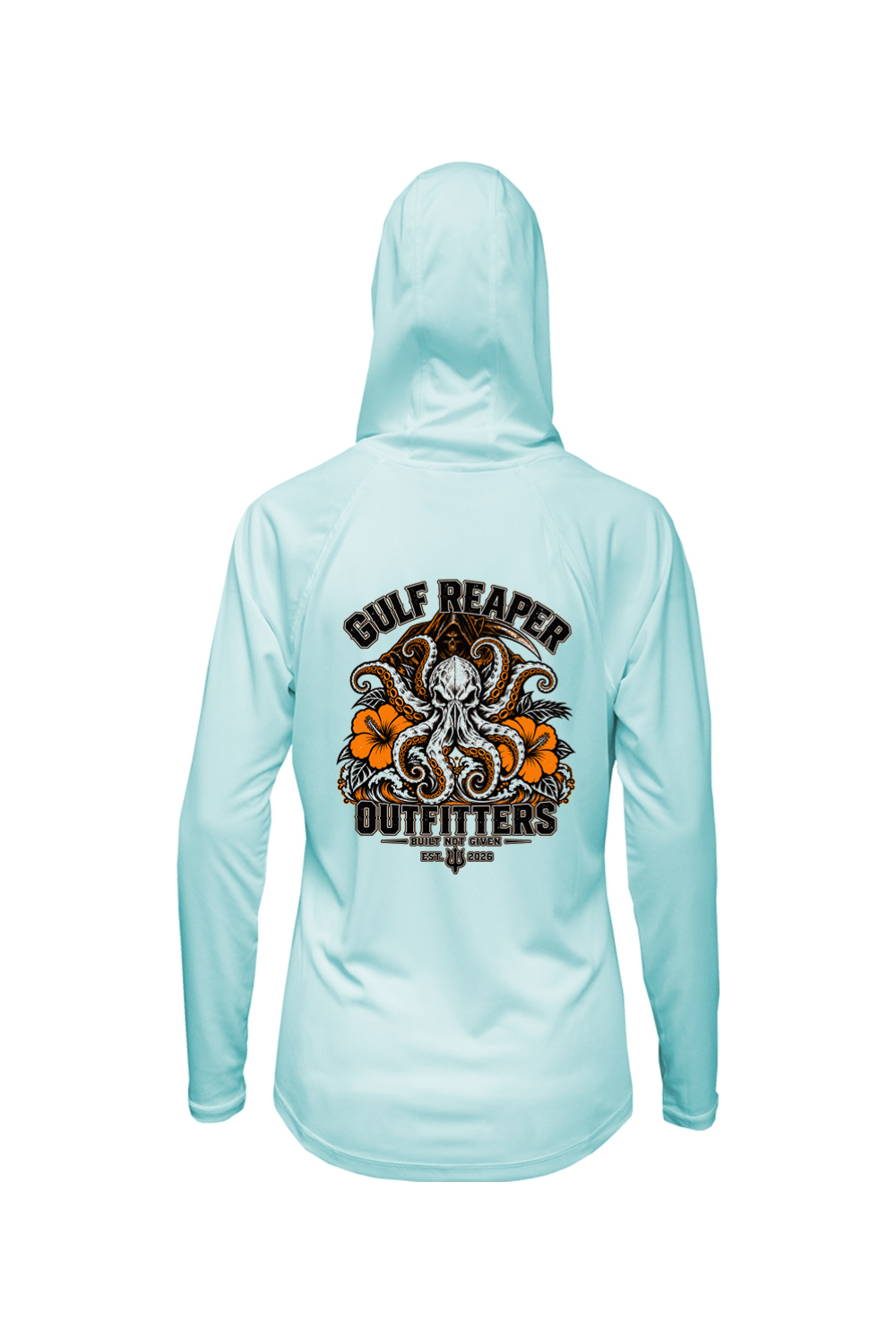 Kraken’s Grip Women’s Solar Hoodie – Safety Orange Print