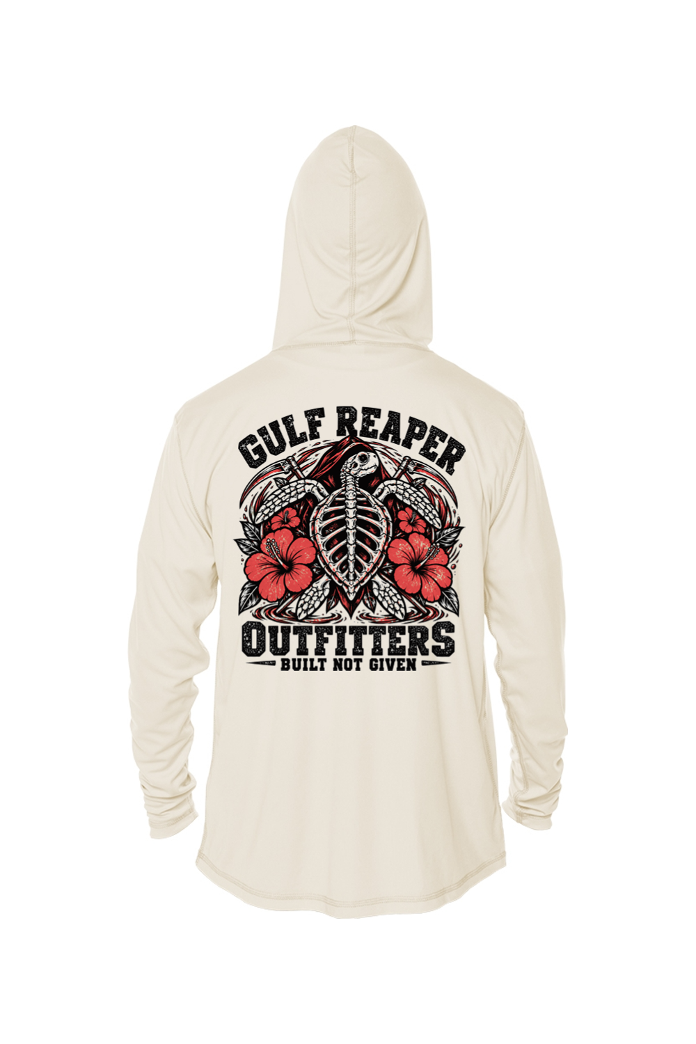 Ancient Tide Solar Hoodie – Coral Red Print