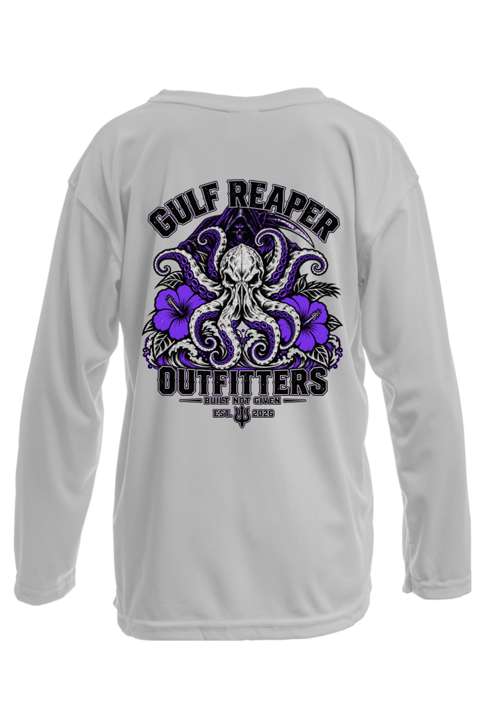 Kraken’s Grip Kids’ Solar Long Sleeve – Royal Purple Print