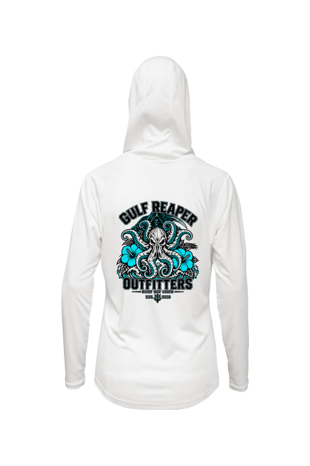 Kraken’s Grip Women’s Solar Hoodie – Aqua Print