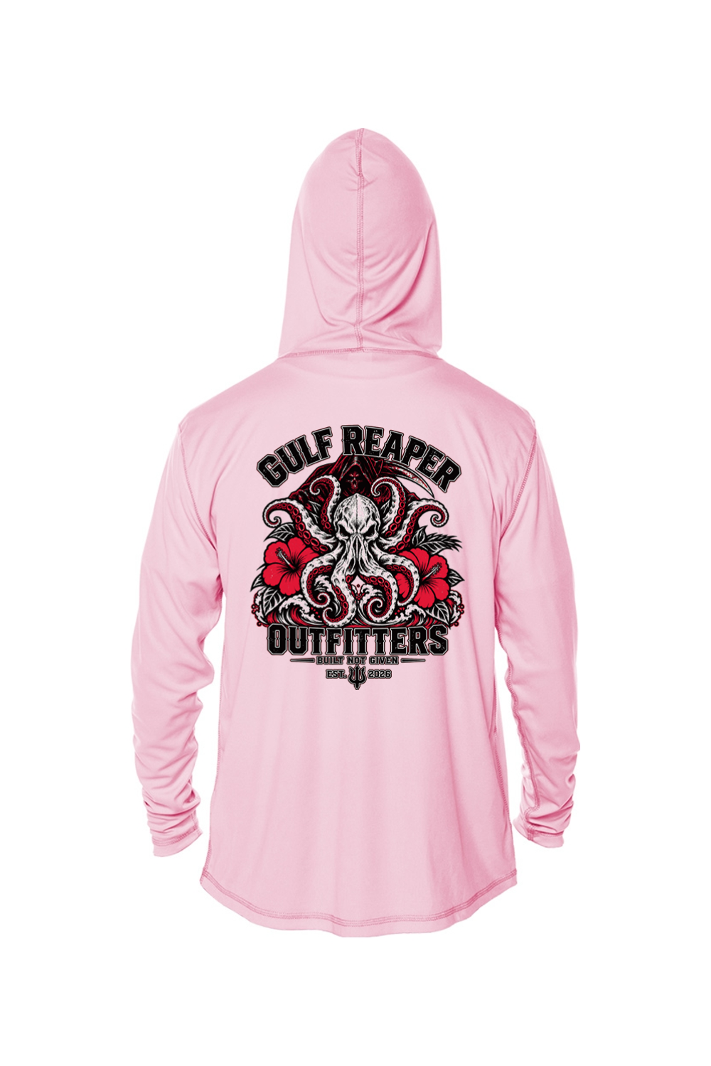 Kraken’s Grip Kids’ Solar Hoodie – Crimson Print