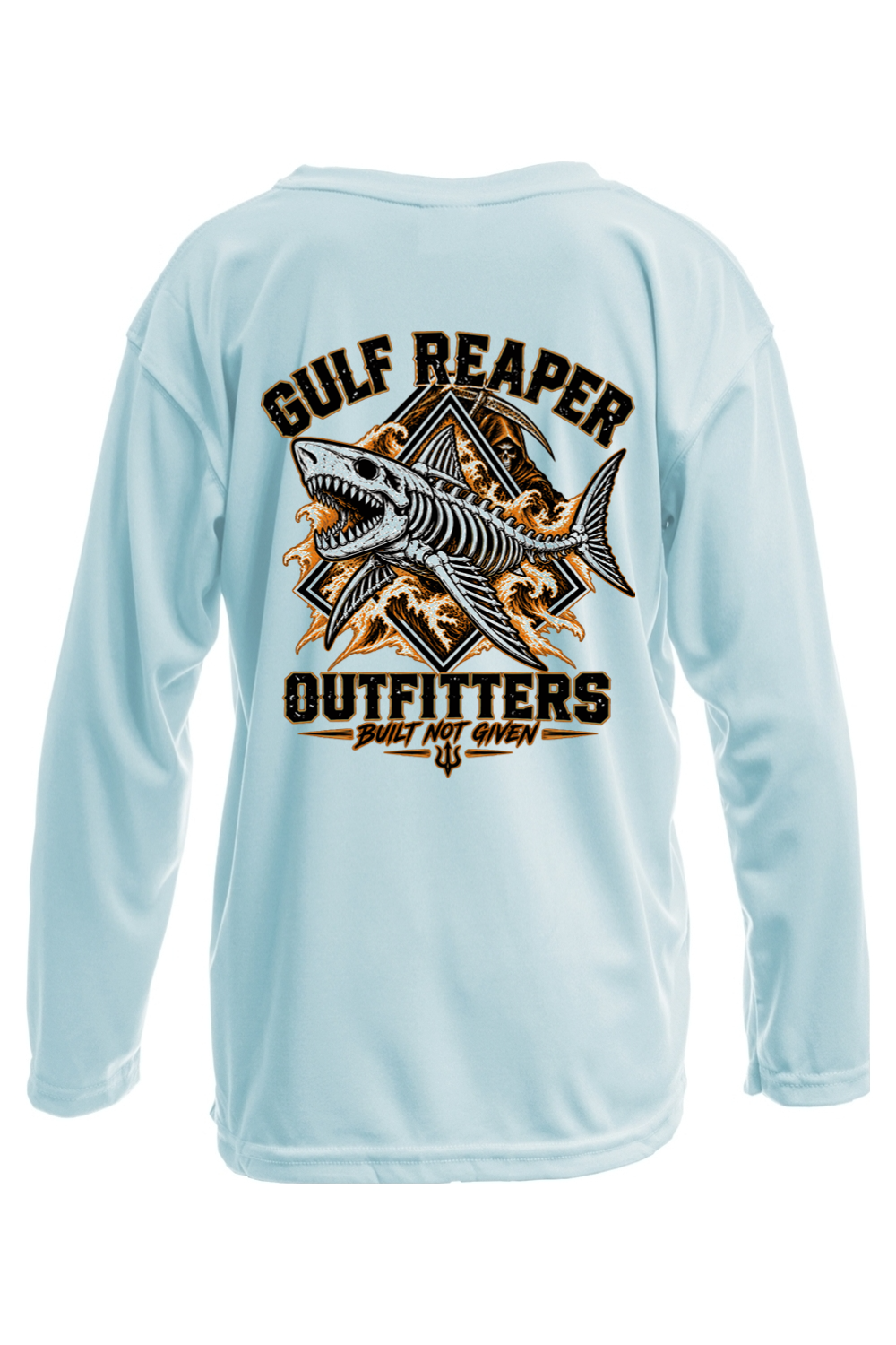 Death Current Kids’ Solar Long Sleeve – Safety Orange Print