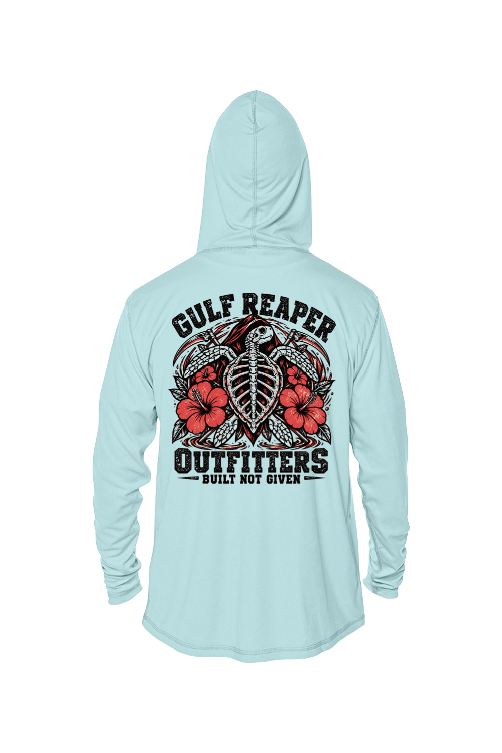 Ancient Tide Solar Hoodie – Coral Red Print