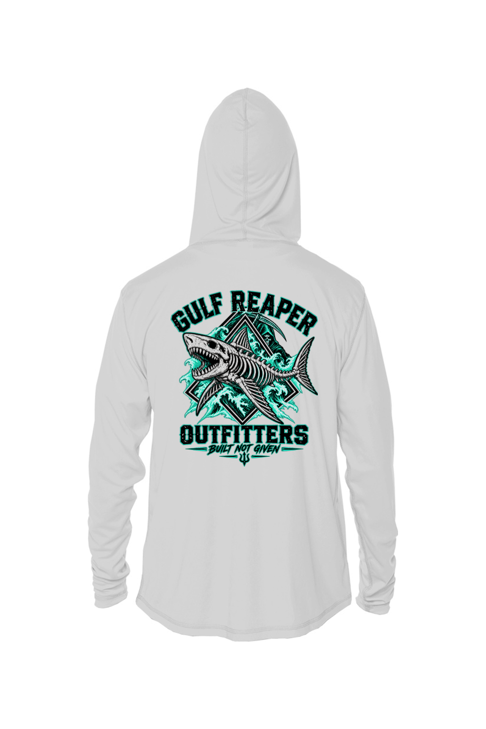 Death Current Kids’ Solar Hoodie – Sea Green Print