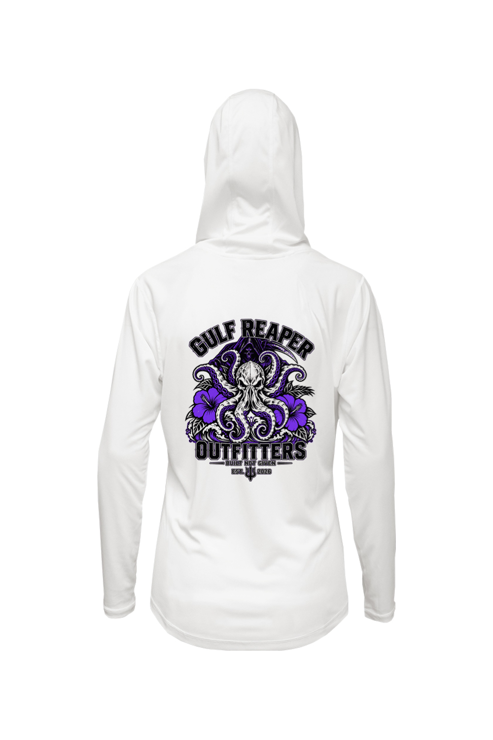 Kraken’s Grip Women’s Solar Hoodie – Royal Purple Print